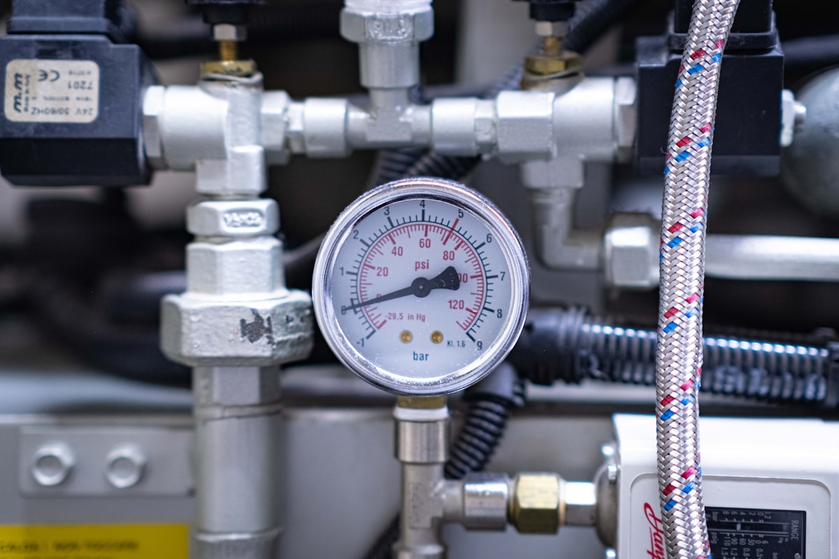 Pressure gauge reading on a home water line