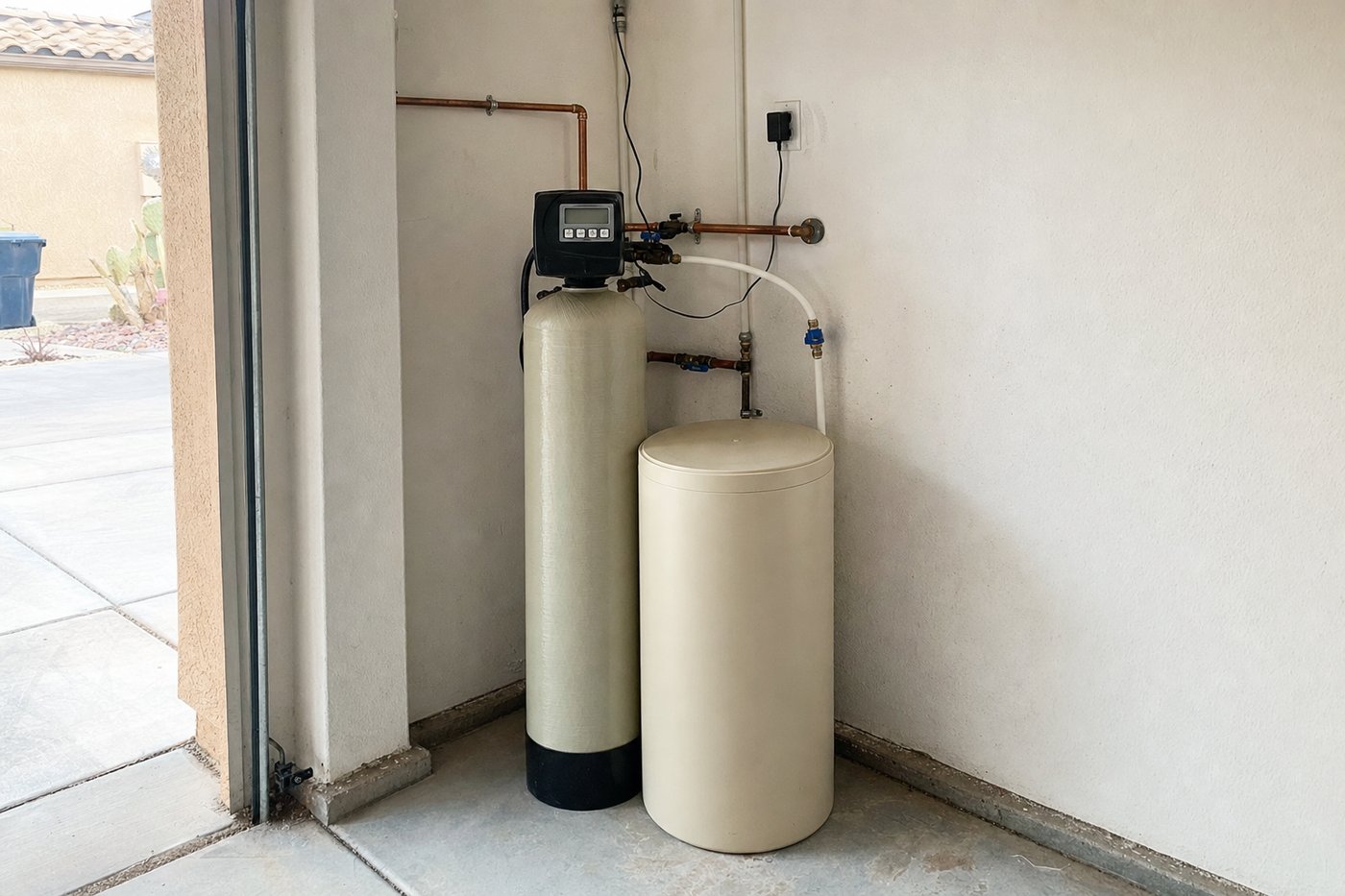 A whole-home water softener and treatment system